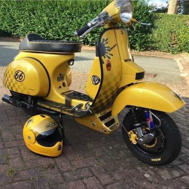 Yellow Vespa PX custom modified 

Order Vespa genuine wheel from official dealer
Contact Wa 0819-04-595959
Cek photos in highlight @vesparkindo 

hashtag and mention @vespapxnet for feature repost
Check website www.vespapx.net for more
