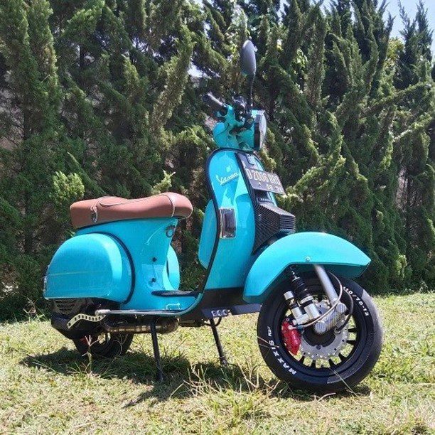 Blue Vespa PX Custom Modified Order Vespa Genuine Wheel From Official 